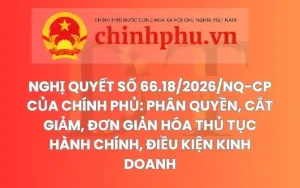 Nghị Quyết Số 66.18/2026/NQ-CP: Cắt Giảm Thủ Tục PCCC